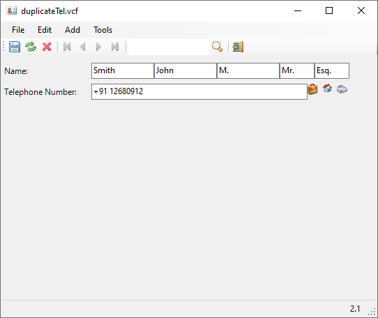 Merge same telephone numbers after