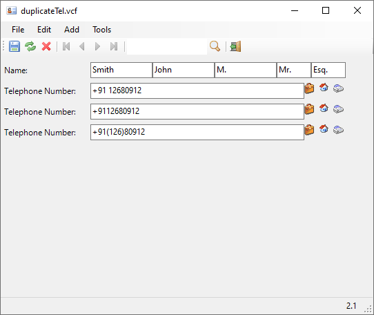 Merge same telephone numbers before
